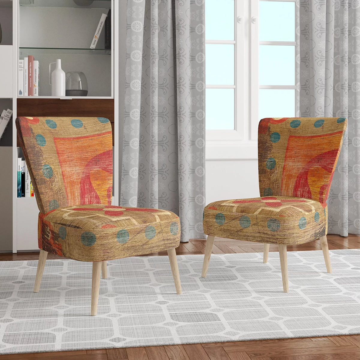Orange Upholstered Accent Chair E142