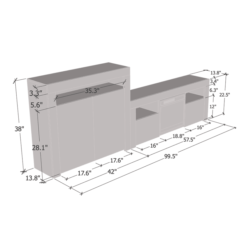 Electric Fireplace Wall Unit Entertainment Center A501211