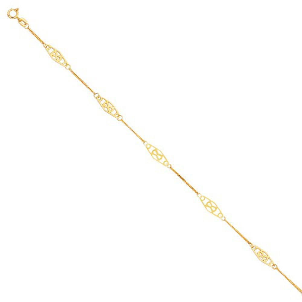 14K Yellow Gold Infinity Anklet Bracelet U649248