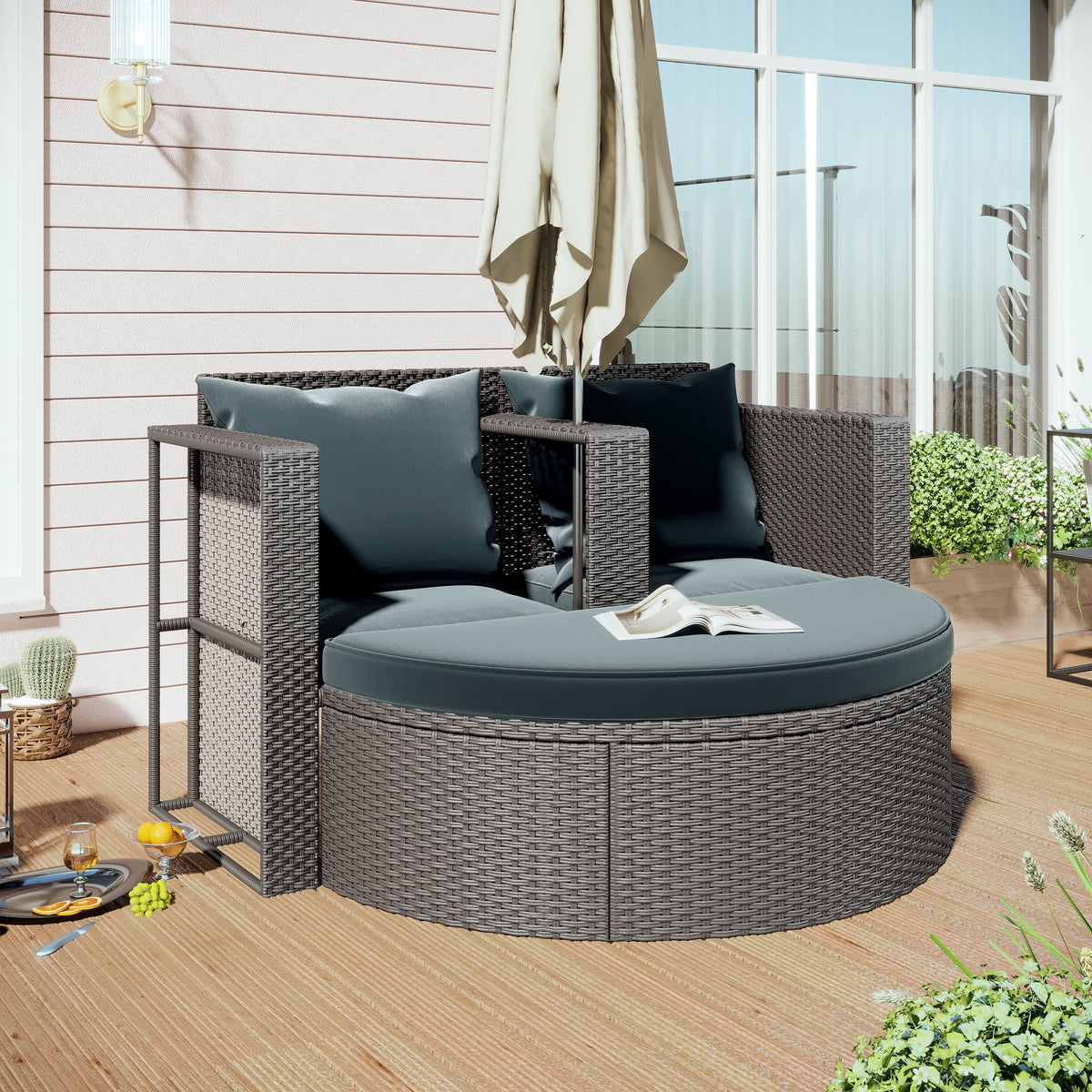 4 Pcs All-Weather PE Rattan Wicker Sofa Set with Coffee Table F251597