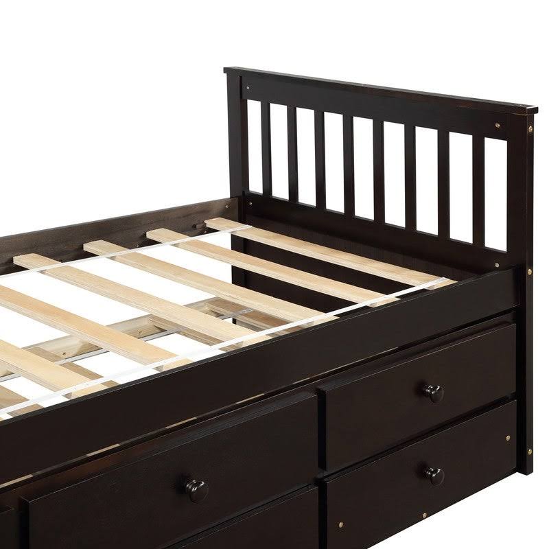 Twin Bed with Trundle and Storage Drawers E11755