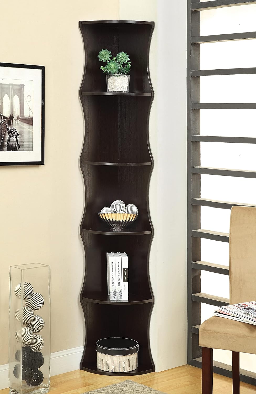5-Shelf Corner Bookcase C872332