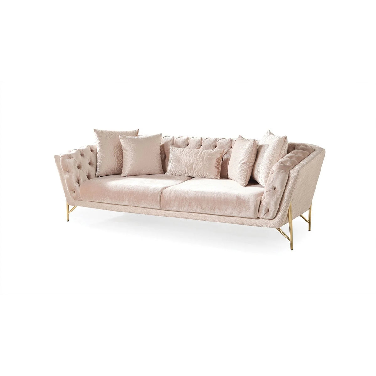 2 Pc Beige Wood Living Room Set A52904