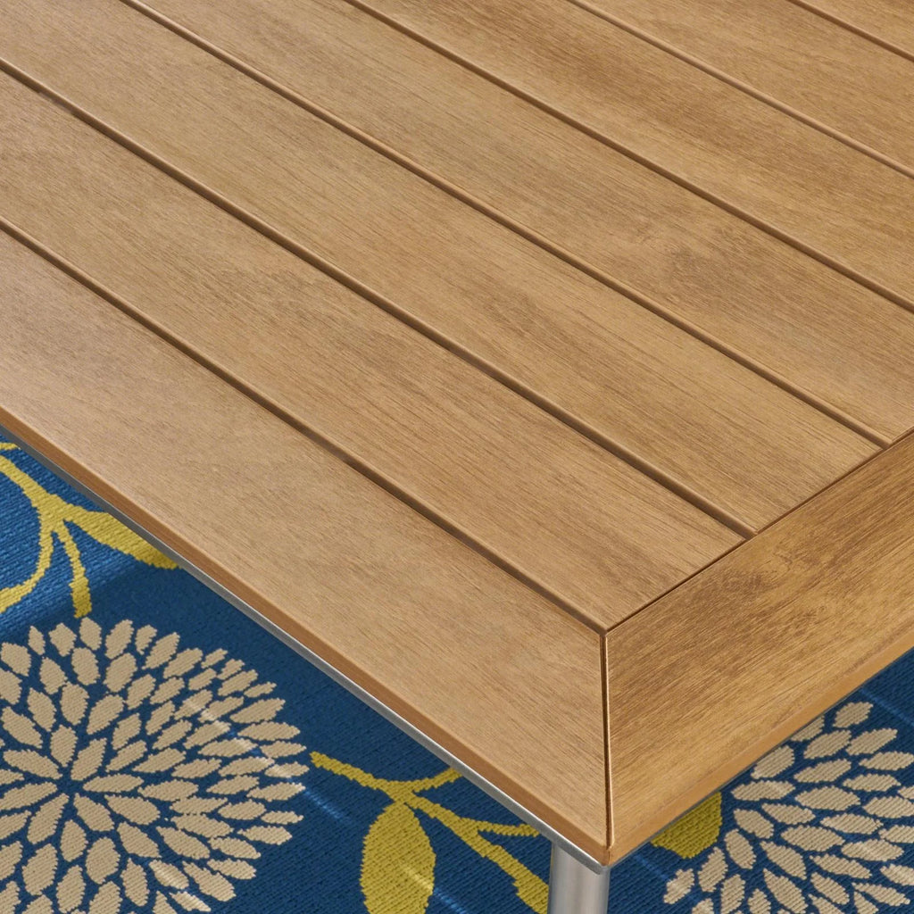 Aluminum and Faux Wood Dining Table E92180