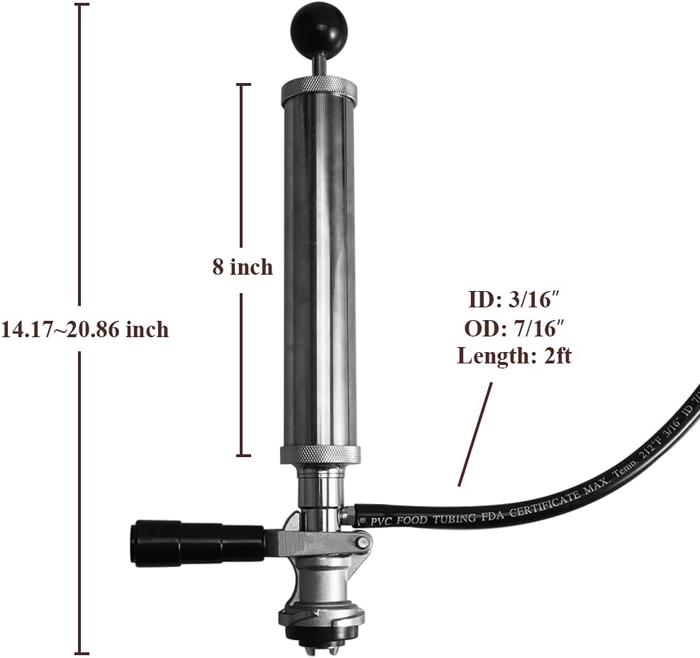 Beer Party Pump with Picnic Tap 8 inch US Sankey D System Pack of 2 L6456