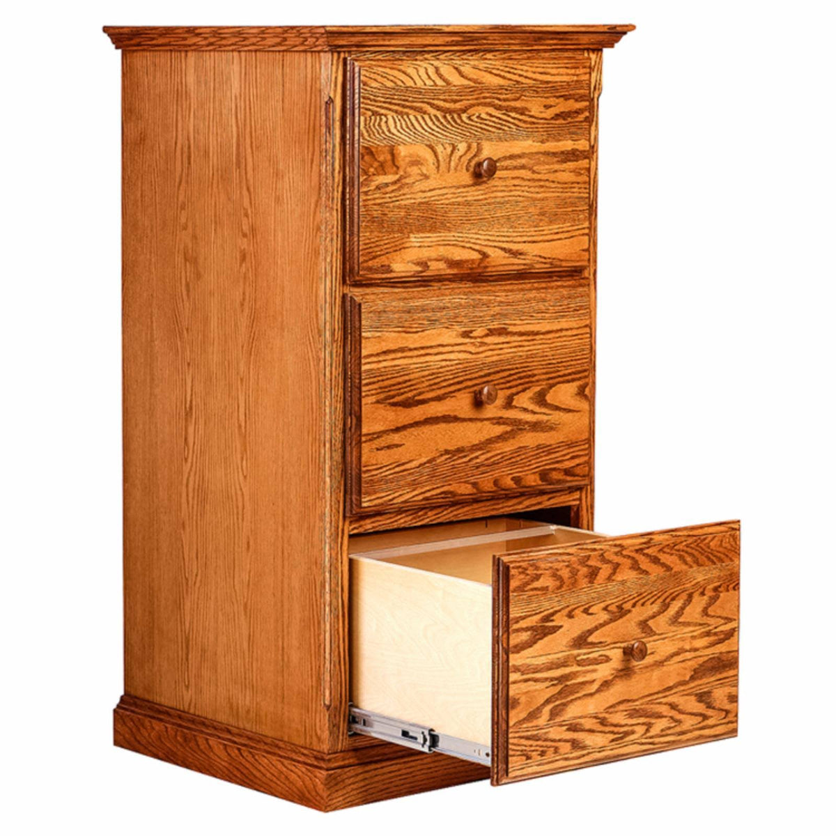 Black Oak Three Drawer File Cabinet F824379