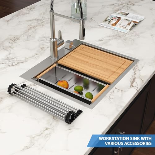 25 Inch 16 Gauge Stainless Steel Drop In Utility Sink G543