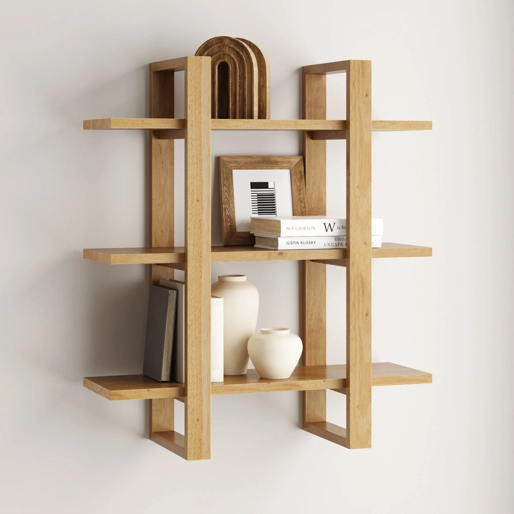 3-Tier Solid Wood Wall Book Shelves G85940