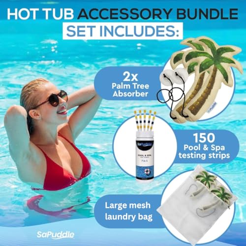 Hot Tub Scum Absorber 2-Pack with 150 Water Test Strips L1081