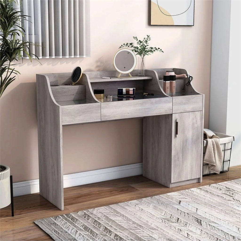 Wood Multi-Storage Vanity Table S486