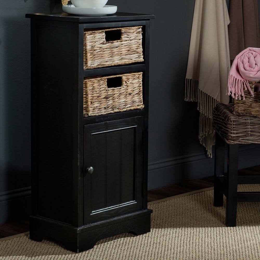 Distressed Black Cabinet A3409