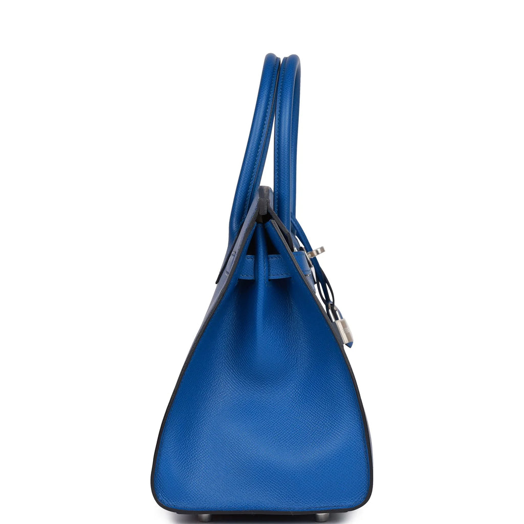 Birkin 30 Bleu France Epsom Palladium Hardware T381329