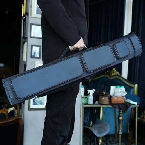 12-Hole Nylon Pool Cue Case, Black/Blue O60349