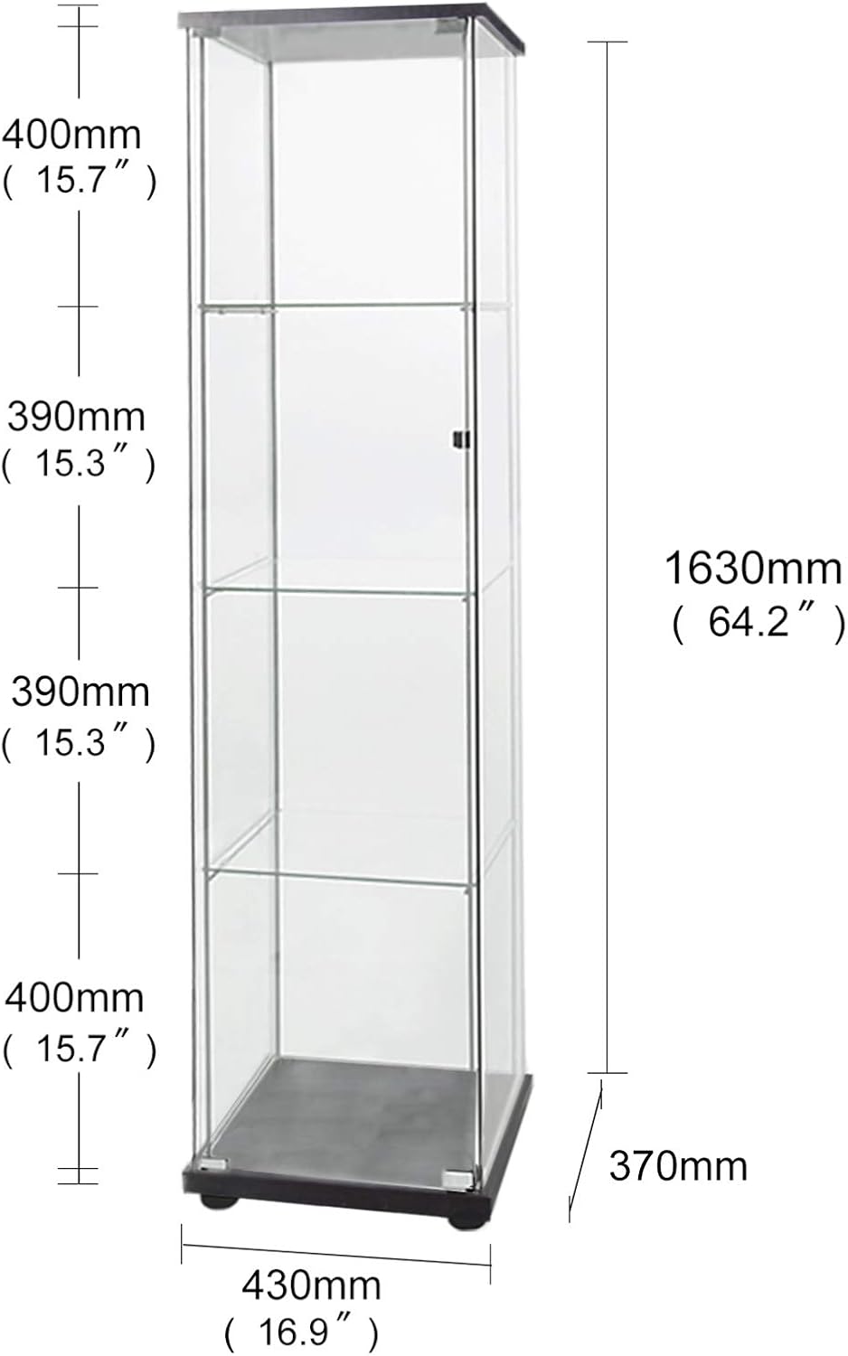 Glass-Door 4-Shelf Curio Cabinet L2994