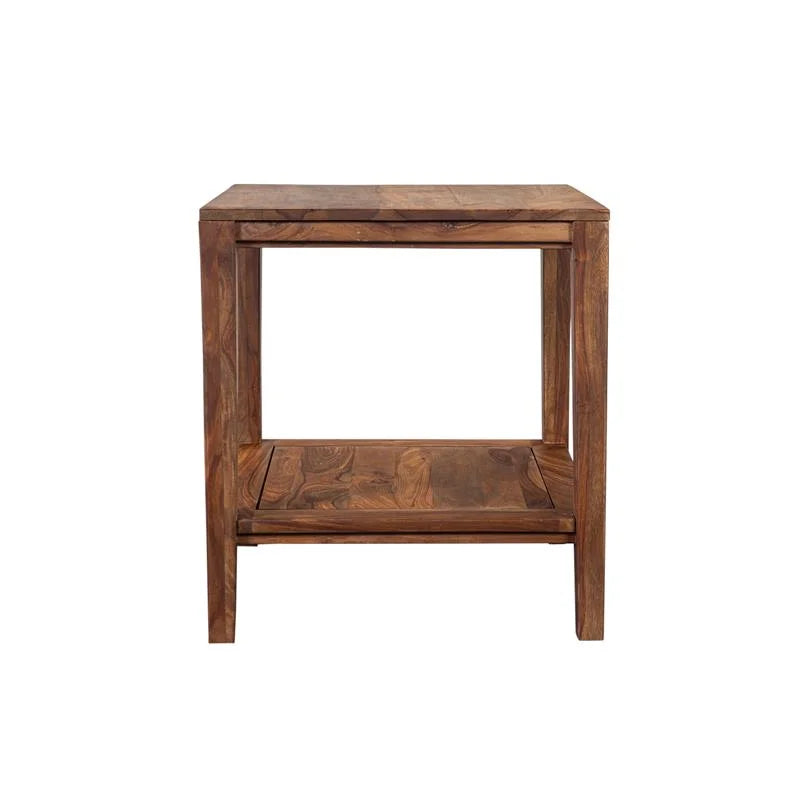 Sheesham Wood End Table Natural Finish Set of 2 V22431