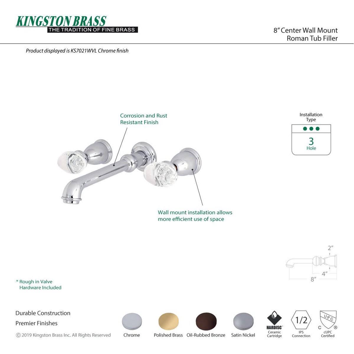 Oil Rubbed Bronze Wall Mount Roman Tub Faucet Z8329