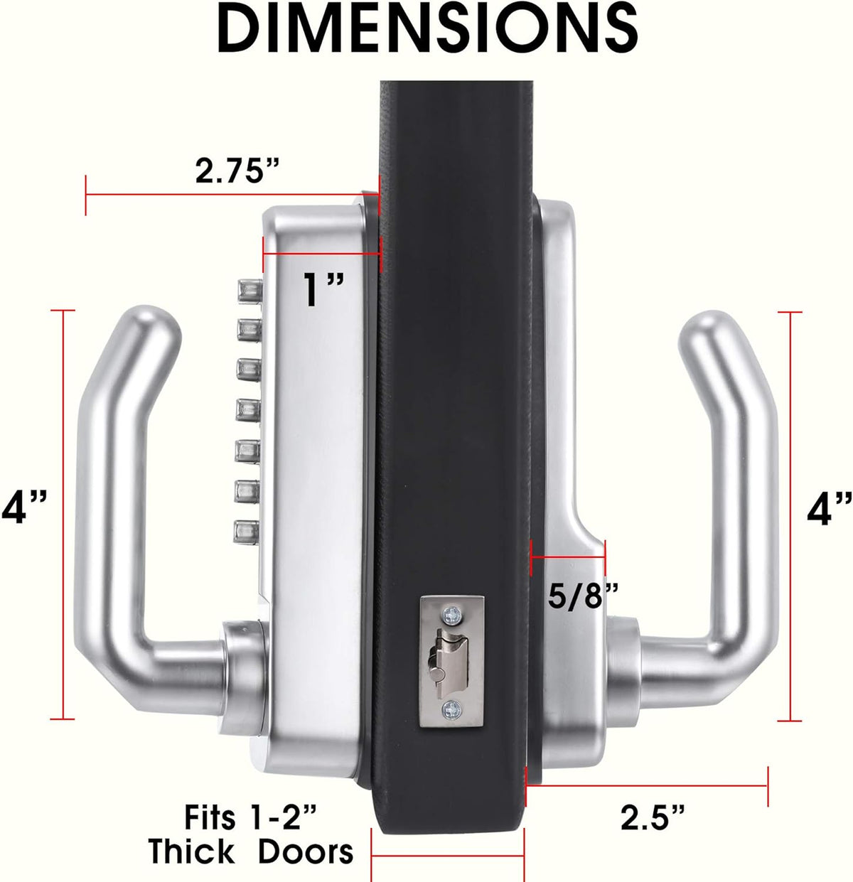 14 Digit Keypad Mechanical Door Lock Lever Set T6269