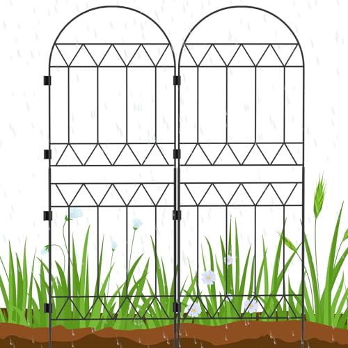 10 Pack Rustproof Metal Garden Fence Panels R89515