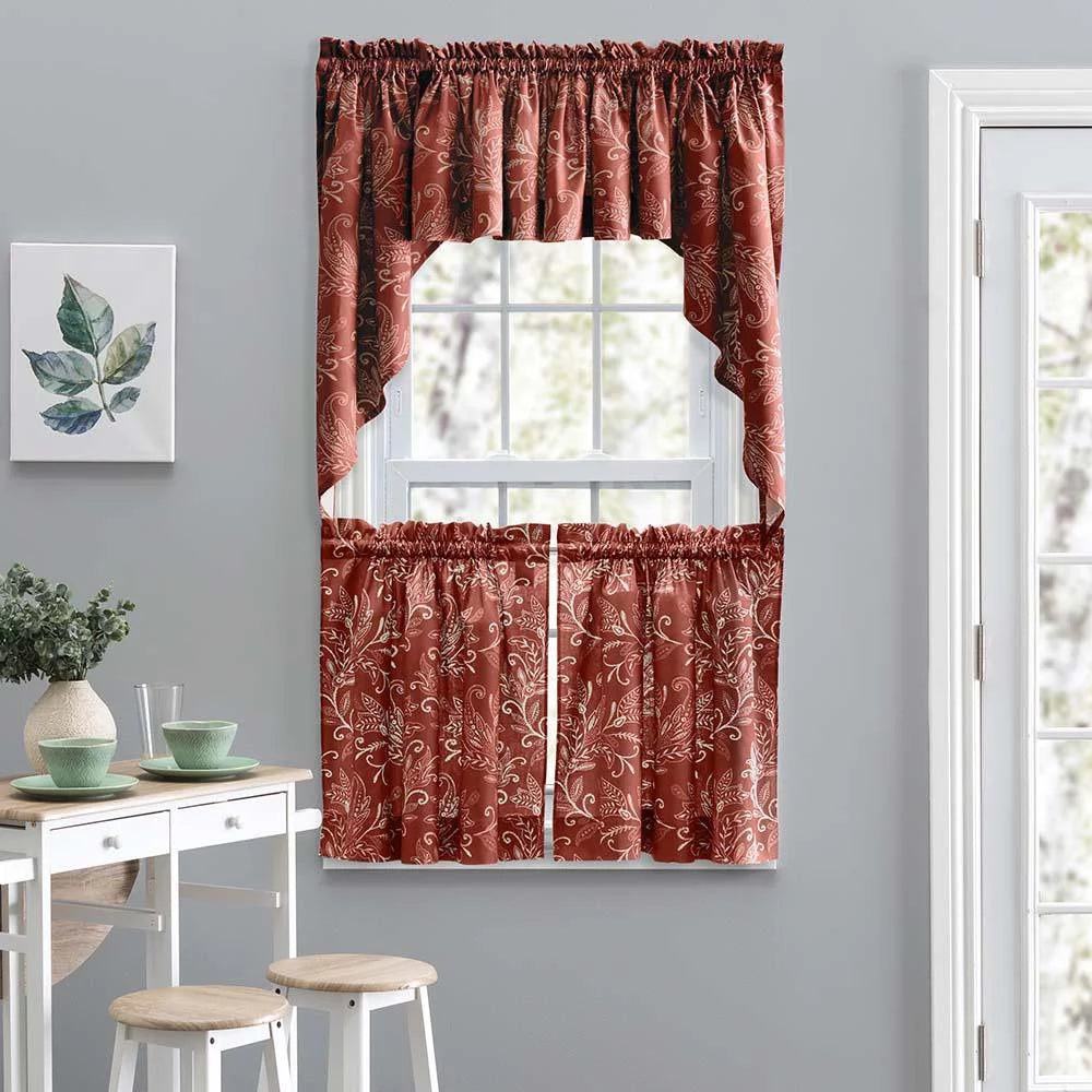 Brick Leaf Pattern Tailored Swags 56"x36" Z887740