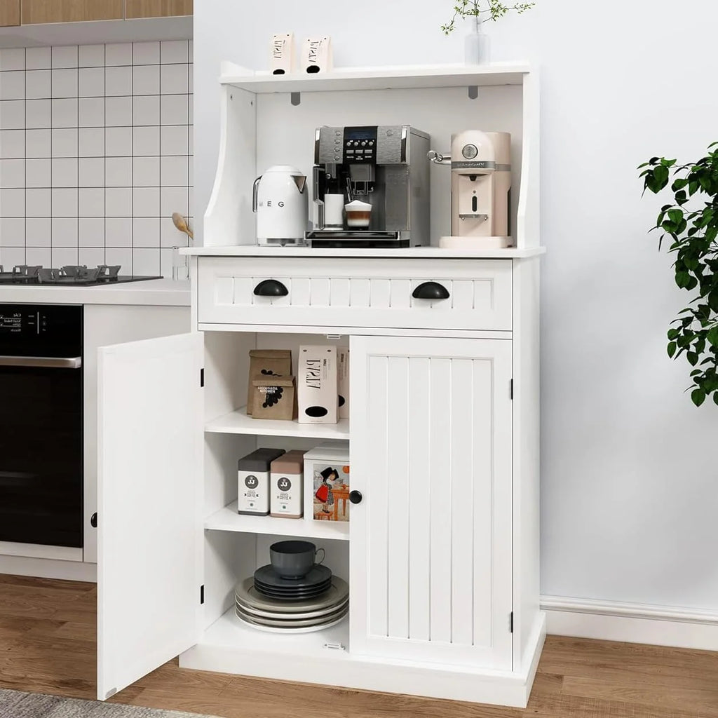 54" Black Kitchen Pantry Storage Cabinet with Doors and Adjustable Shelves N9441