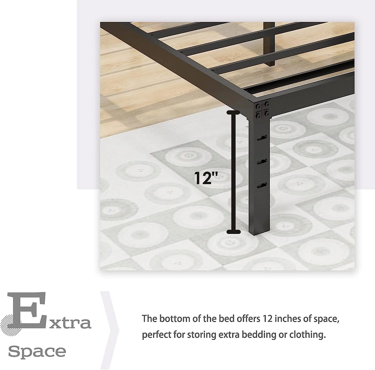 14 Inch Metal Platform King Bed Frame J846