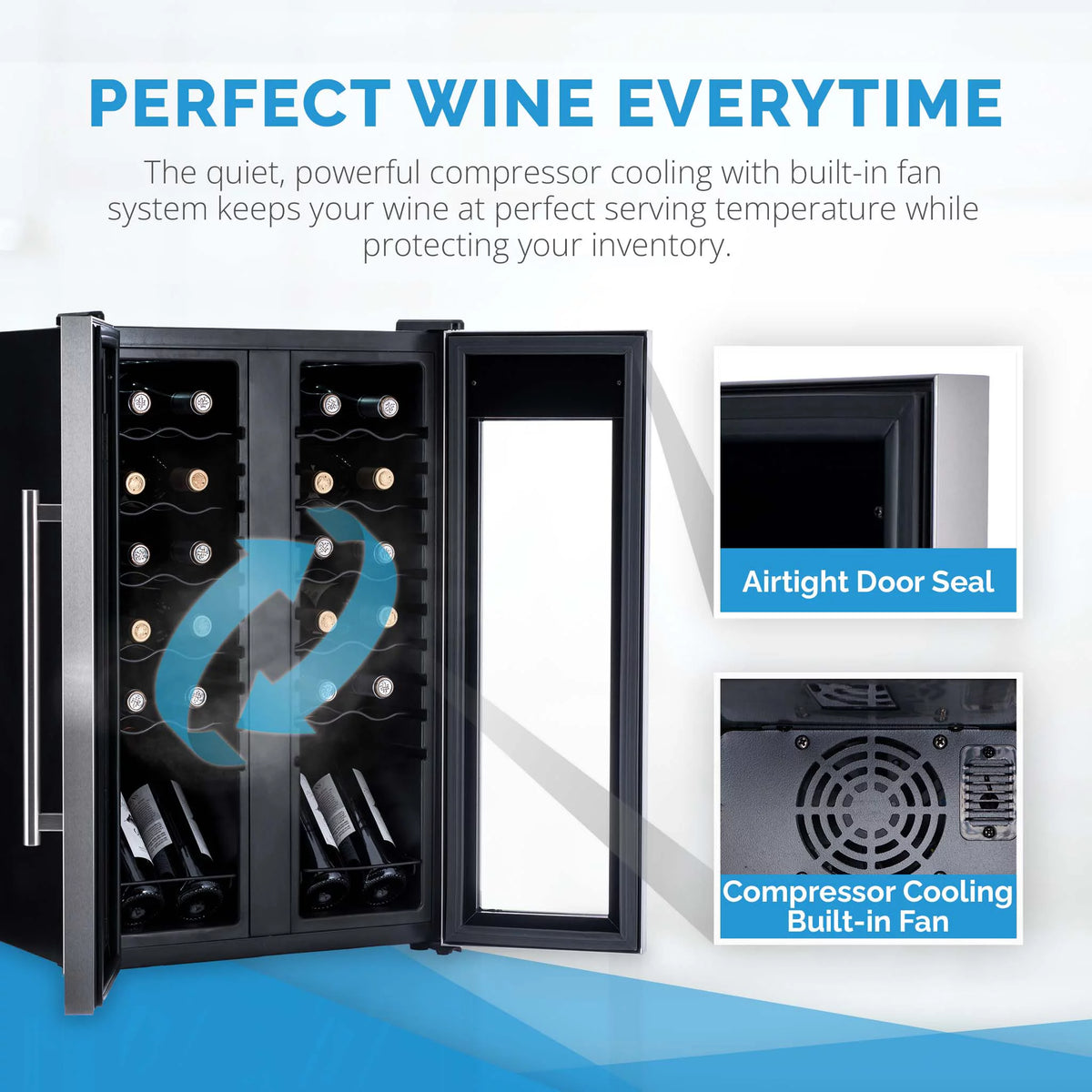 24 Bottle Dual Temperature Zone Wine Cooler Refrigerator C622910