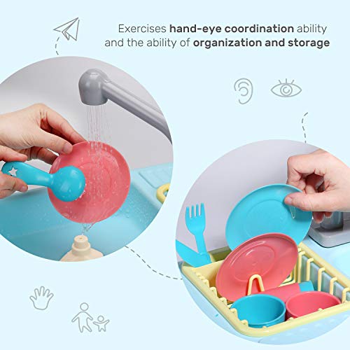 Pretend Play Kitchen Sink Toys with Cooking Stove Pot and Pan P212505