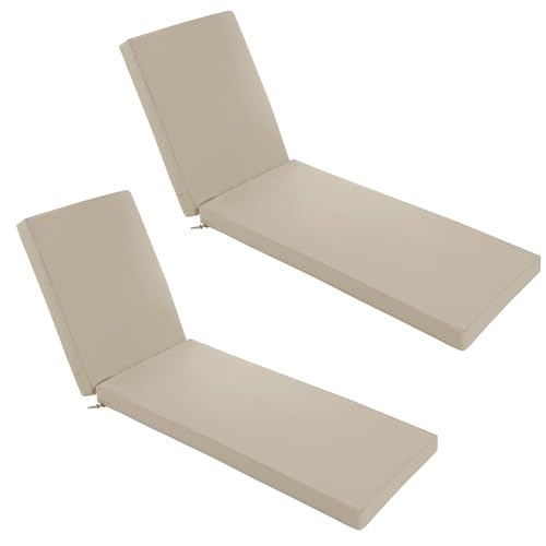 Waterproof Fade Resistant Outdoor Chaise Lounge Cushions Set of 2 Teal 72 x 21 x 3 Inch R11859