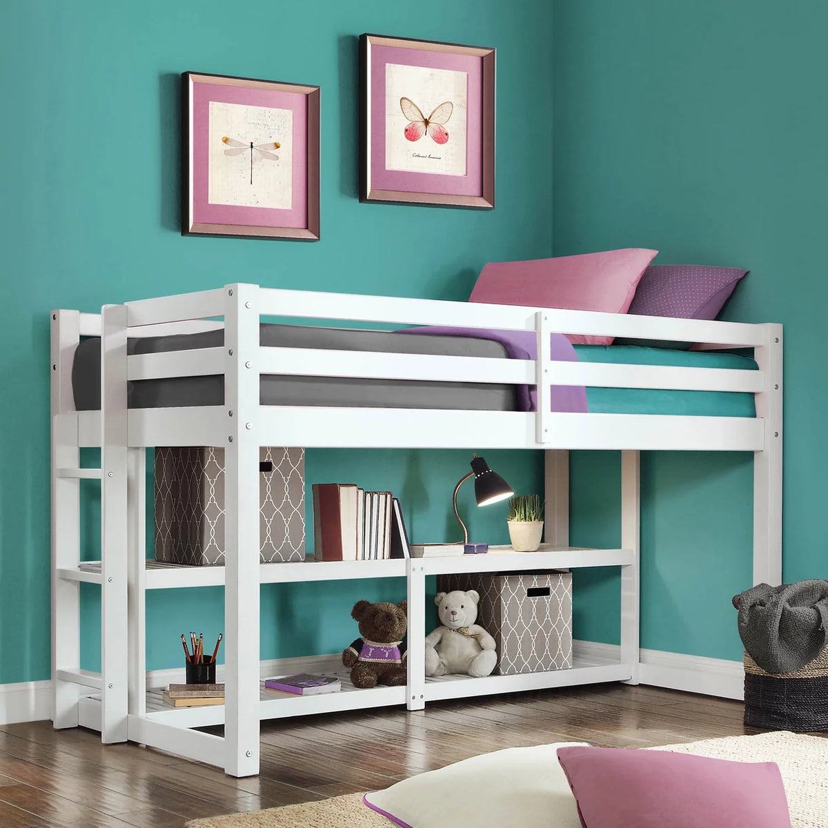 Black Twin Loft Storage Bed Z253401