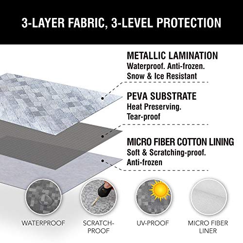 63''x102'' Heavy Duty Car Windshield Cover with Mirror Covers K301