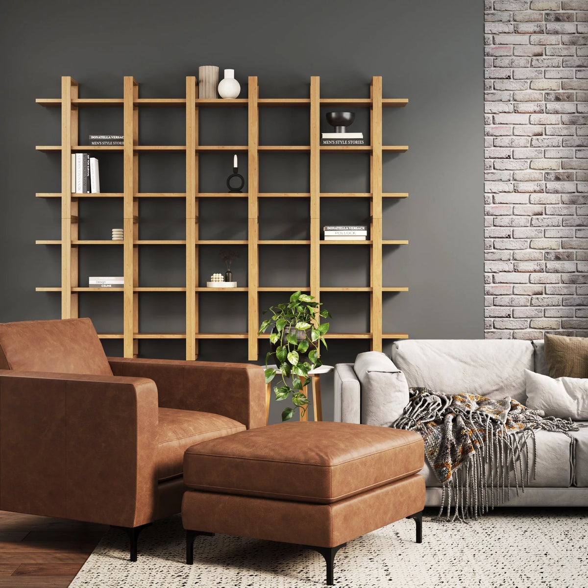 3-Tier Solid Wood Wall Book Shelves G85940