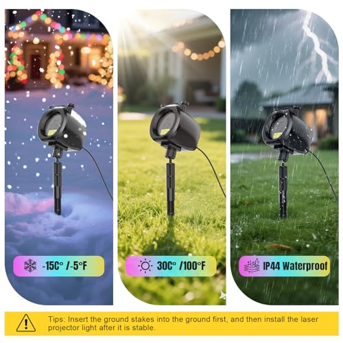 Waterproof RGB Laser Projector Lights with RF Remote and Timer L644