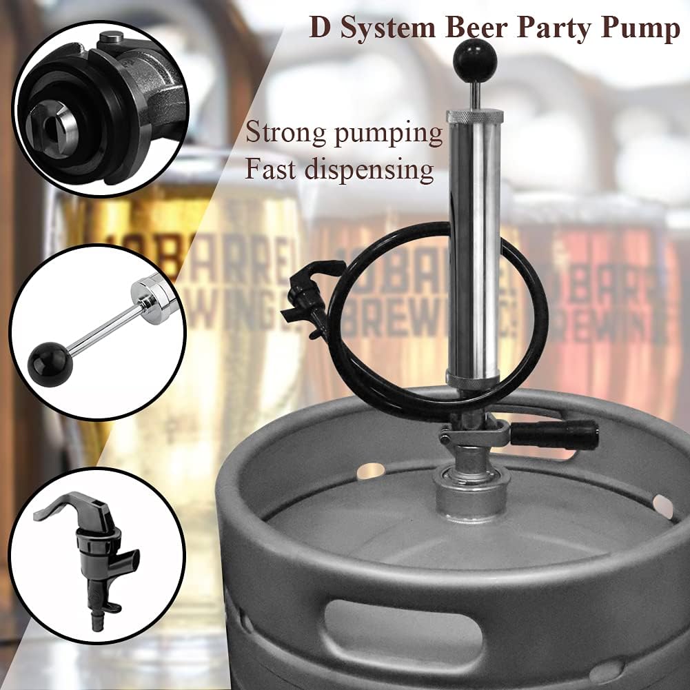 Beer Party Pump with Picnic Tap 8 inch US Sankey D System Pack of 2 L6456