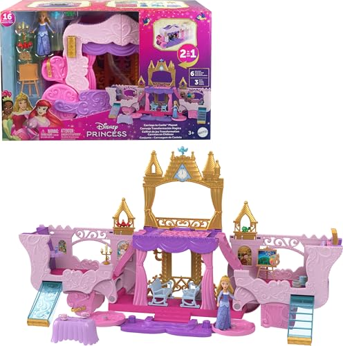 Disney Princess Carriage to Castle Transforming Playset with Doll C271459