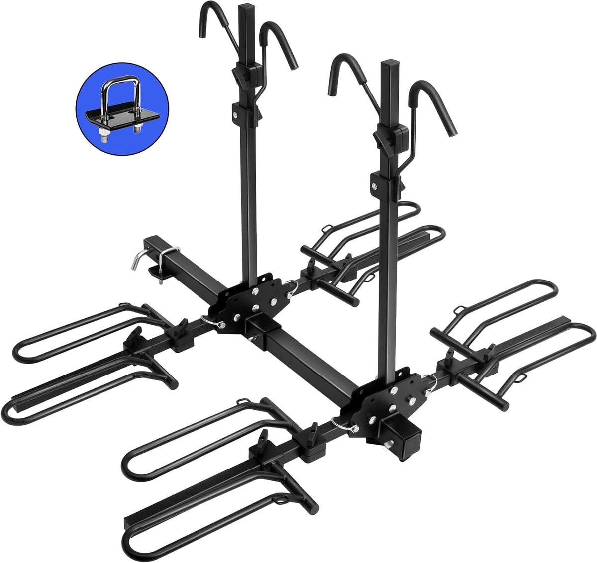 Foldable 4 Tray Hitch Mount Bike Rack A7743
