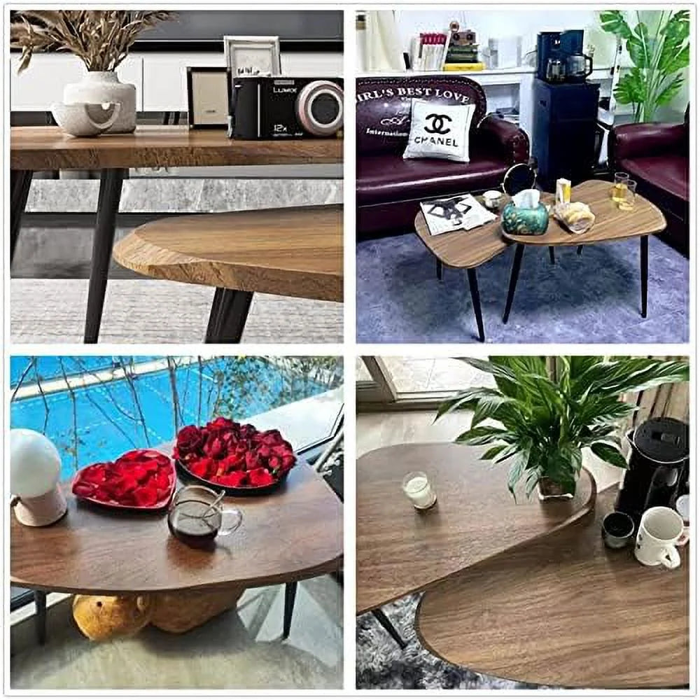 2 Sets of Wood Coffee Table and Side Table T9455