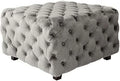 Gray Velvet Tufted Ottoman A162