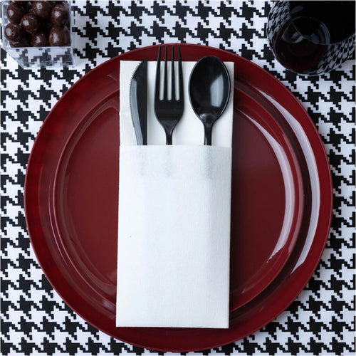 10.6" Round Red Disposable Plastic Plates 100 Pack V16942