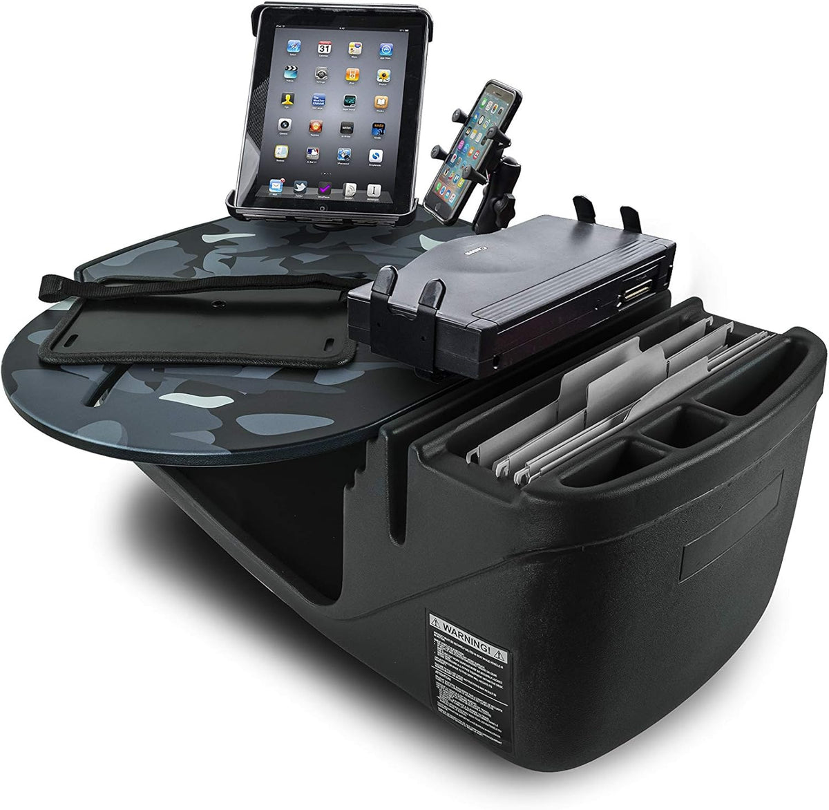 Car Desk with Power Inverter, Phone Mount and Printer Stand C8538
