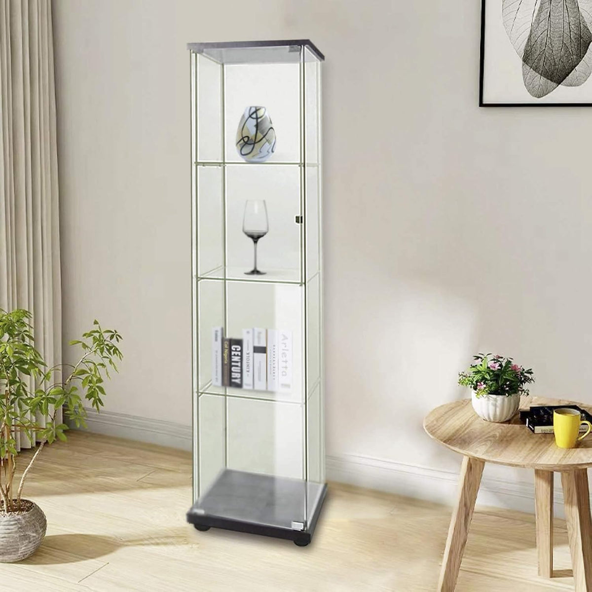 Glass-Door 4-Shelf Curio Cabinet L2994