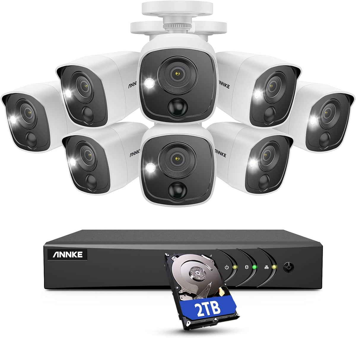 16CH 5MP Lite CCTV Camera System with 8 x 1080P Weatherproof Bullet Security Cameras and 2 TB Hard Drive Z48812