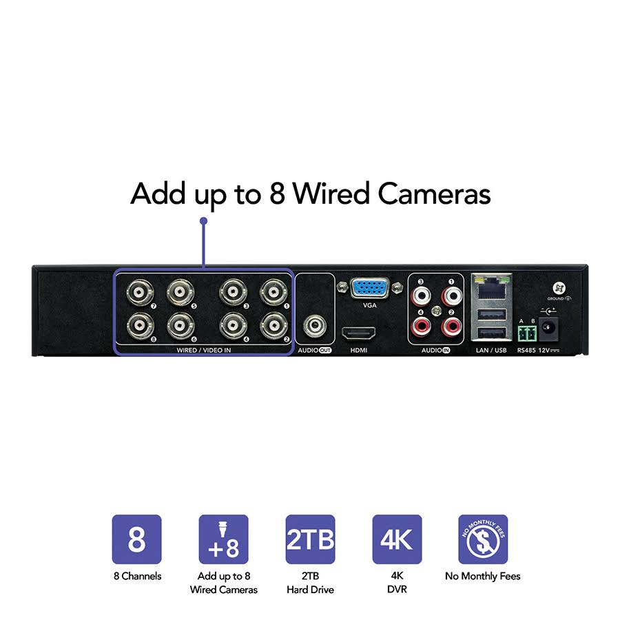 8-Camera 8-Channel 4K DVR Video Security System B469741