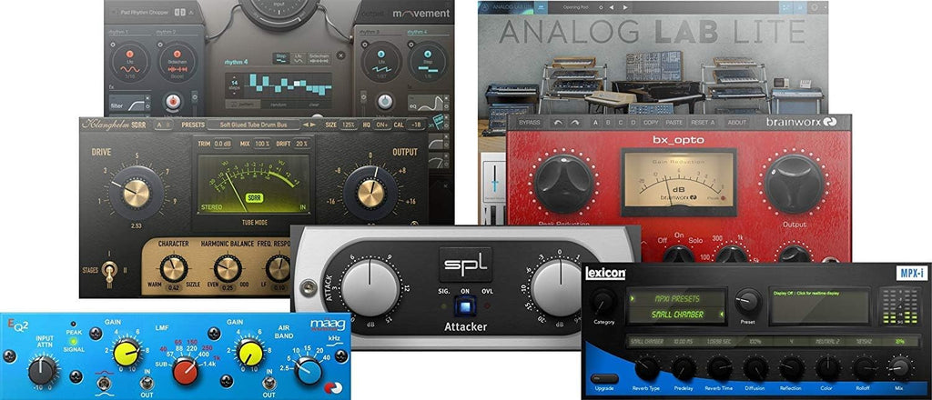 Audio Interface with Studio Monitors and Instrument Cable U315718