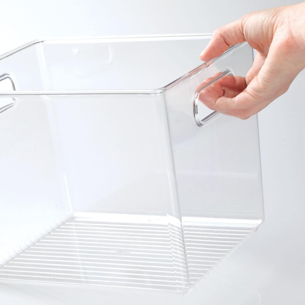 Clear 8 Pack Plastic Storage Organizer Bin Basket with Handle T64464