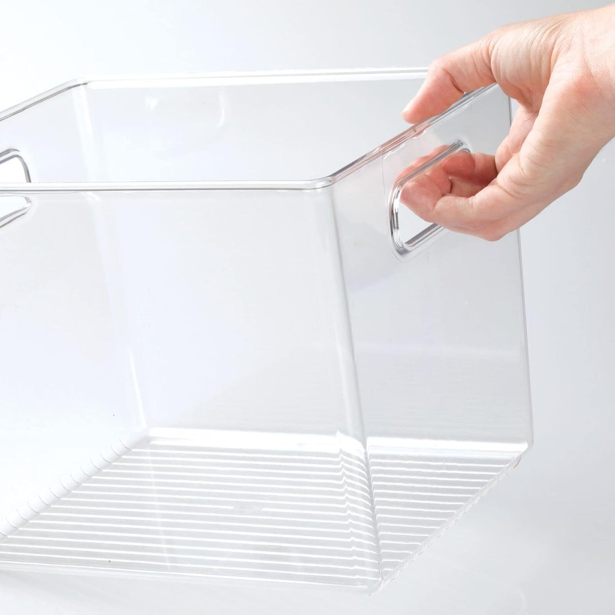 Clear 8 Pack Plastic Storage Organizer Bin Basket with Handle T64464