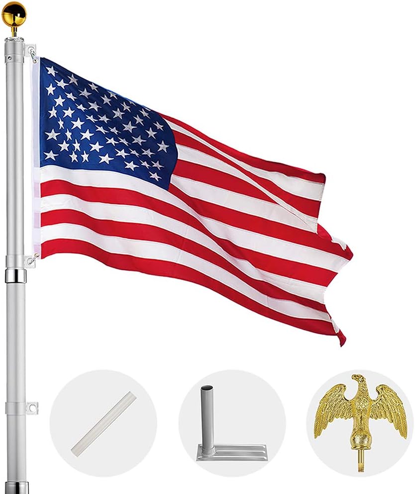 25FT Telescoping Aluminum Flagpole Kit Z664004