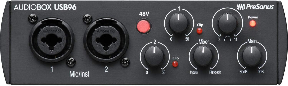 Audio Interface with Studio Monitors and Instrument Cable U315718