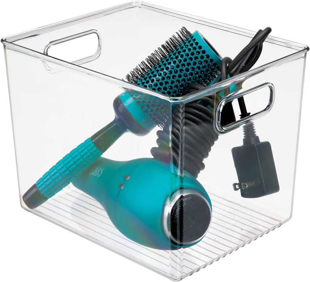 Clear 8 Pack Plastic Storage Organizer Bin Basket with Handle T64464