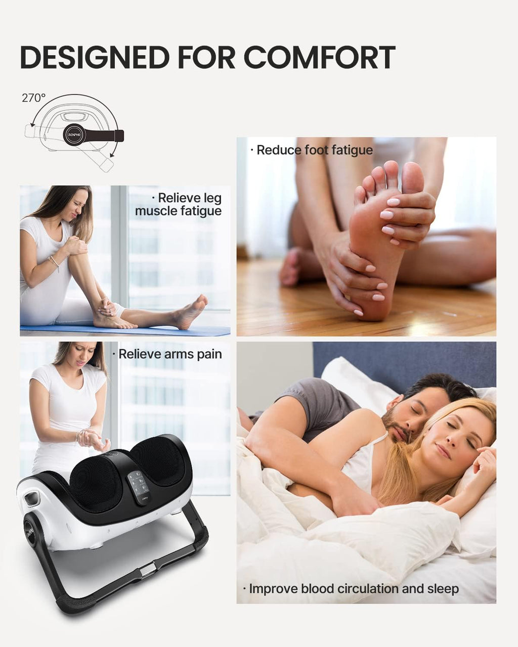 Shiatsu Foot and Calf Massager with Heat and Remote E2376