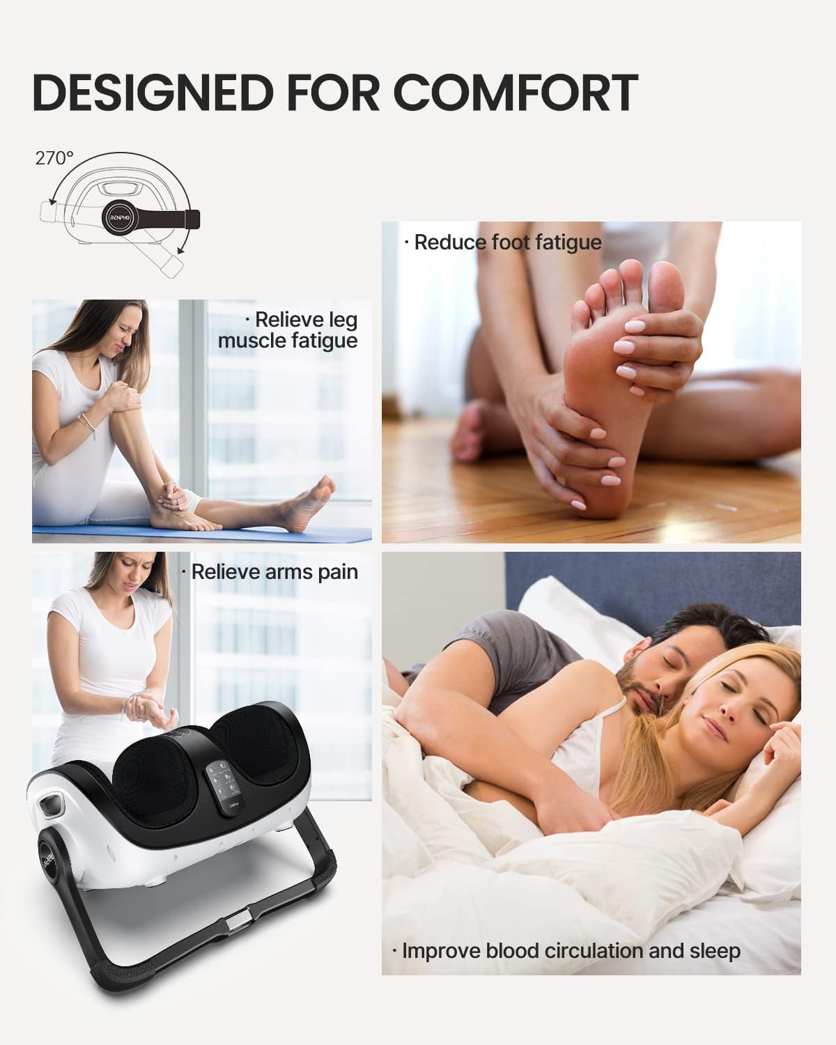 Shiatsu Foot and Calf Massager with Heat and Remote E2376